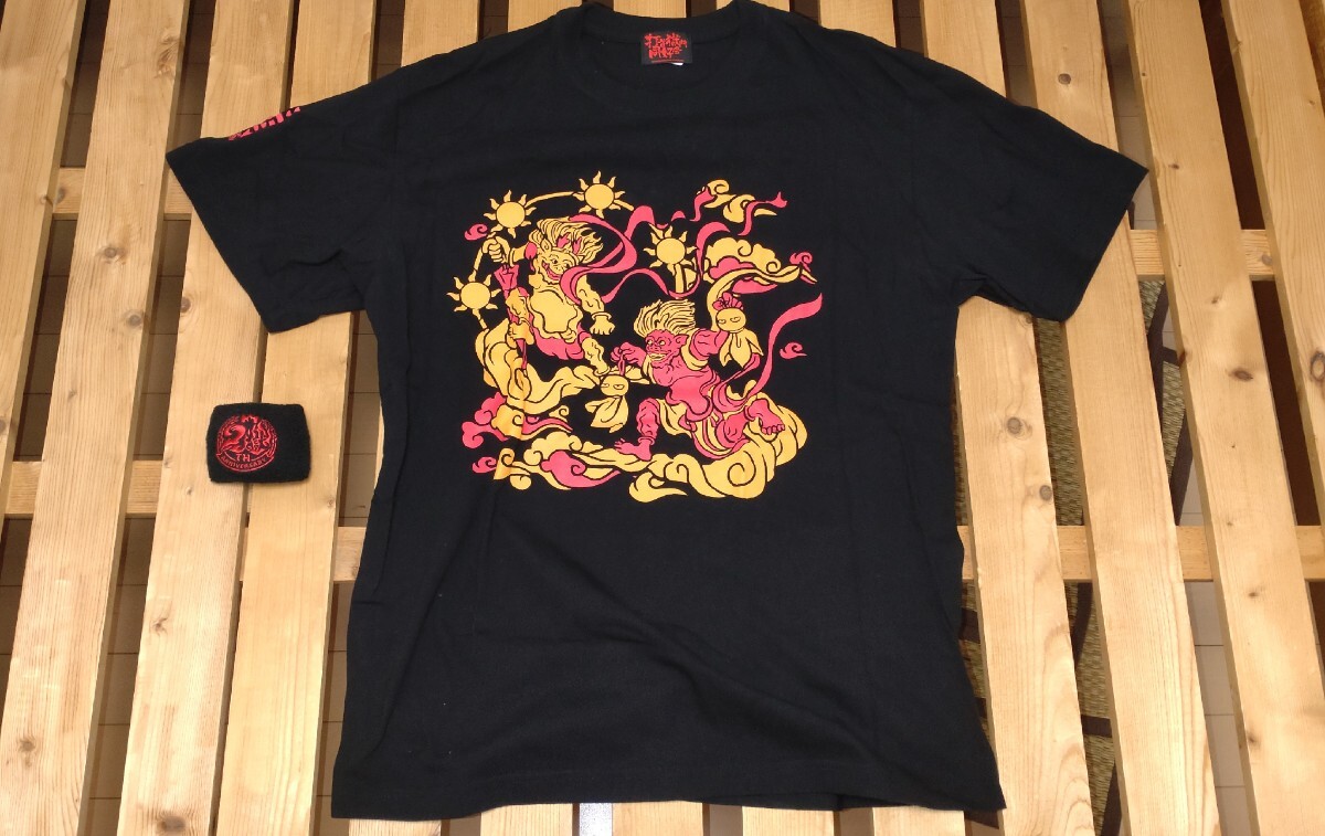【１度使用】打首獄門同好会グッズセット品　晴天祈願黒ＴシャツＸＬと２０ｔｈリストバンド　ツアーグッズ夏フェスワイルドバンチ対バン