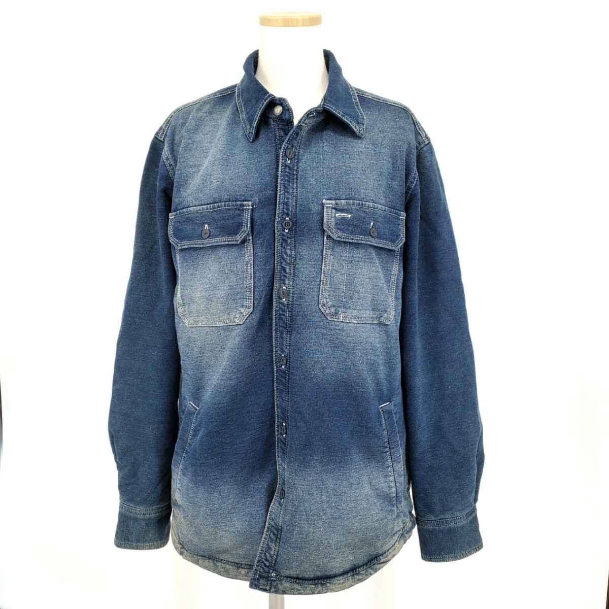 ＊a 【きれいめカジュアル】 ナノアンドコー nano&co デニム 裏地フリース シャツ ジャケット Mサイズ 紳士服 メンズ アウター