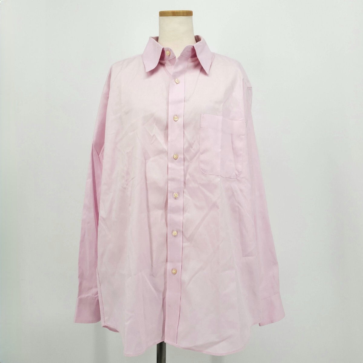 ◇c 【大きいサイズ】 ユニクロ UNIQLO ファインクロス FINE CLOTH SHIRT シャツ 長袖 XLサイズ 紳士服 メンズ トップス ピンク