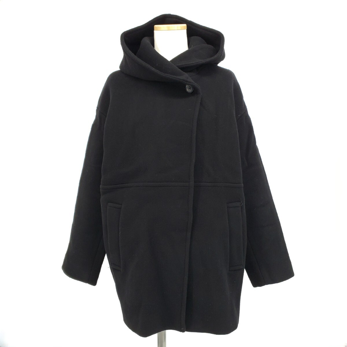 ＊b 【ゆったりとしたサイズ感】 ジャーナルスタンダード JOURNAL STANDARD フーデット コート 36サイズ 婦人服 レディース アウター 黒