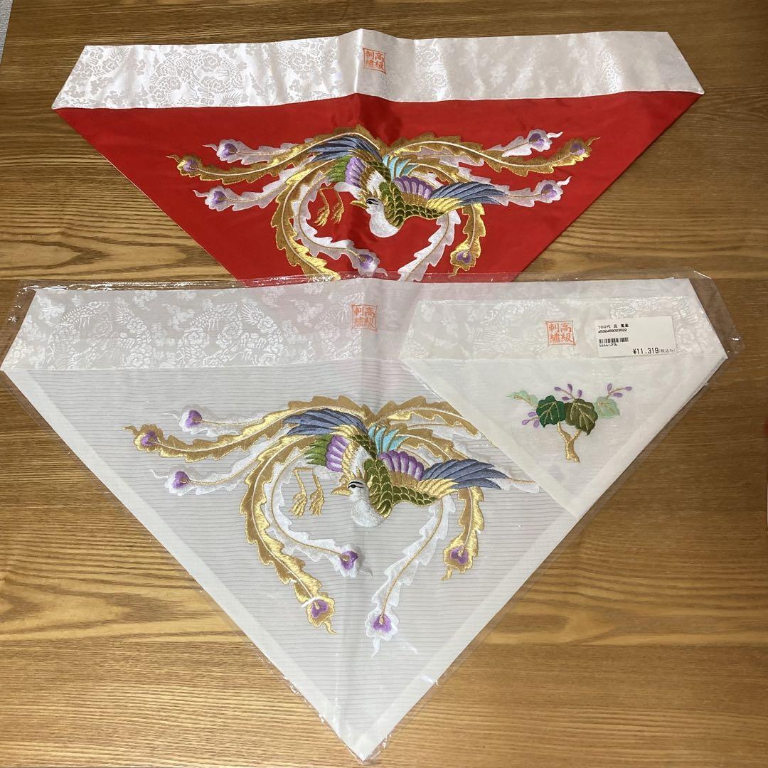 三角打敷 人絹絽(呂/ろ) 高級刺繍[鳳凰]【前卓用+上卓用】京寸200代=名古屋寸100代 夏用 仏具 回忌 月忌 年忌 法要 仏事 高級刺繍
