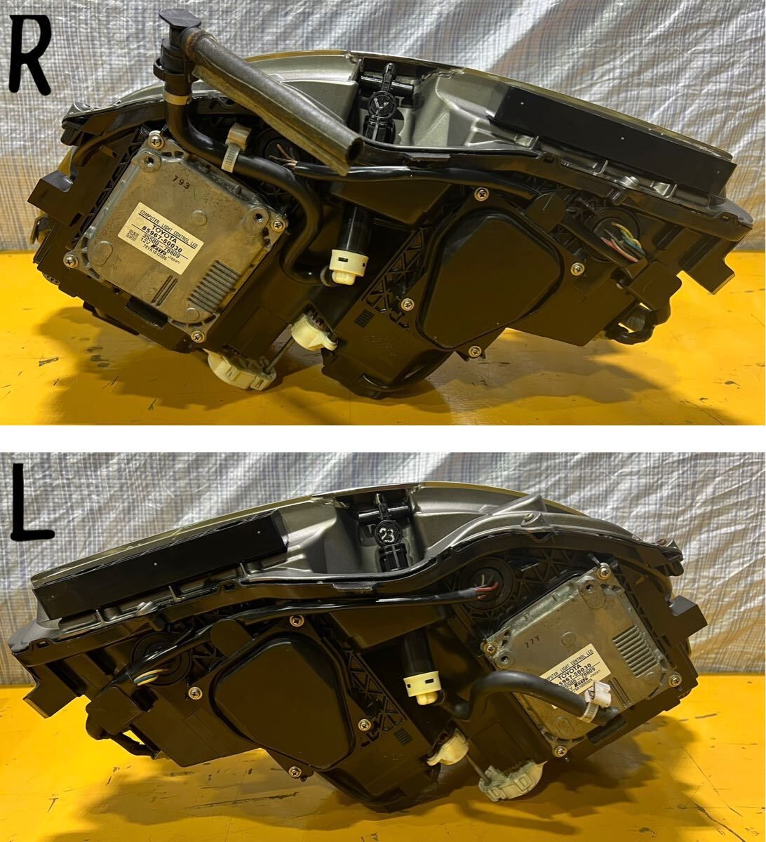 レクサス LEXUS LS600 600h UVF45 46 LS系 ハイブリッド 純正 3眼 右左 ヘッドライト セット RL ランプ KOITO 50-96 打刻 チ 點燈確認済み