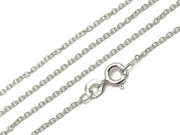 SILVER925 ネックレス あずきチェーン 1.5mm 60cm［ロジウム］[1コ販売] / SV-801CH