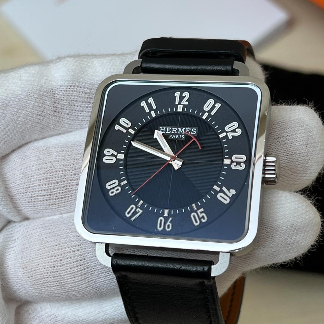 HERMES エルメス CarreH カレアッシュ ブラック 自動巻 腕時計 HERMES エルメス CarreH カレアッシュ ブラック 自動巻 腕時計