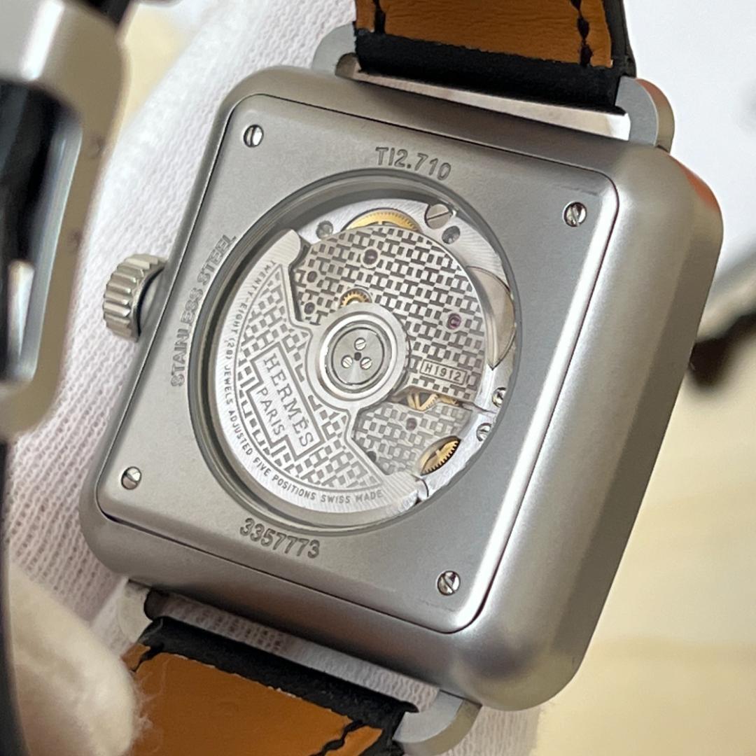 HERMES エルメス CarreH カレアッシュ ブラック 自動巻 腕時計 HERMES エルメス CarreH カレアッシュ ブラック 自動巻 腕時計