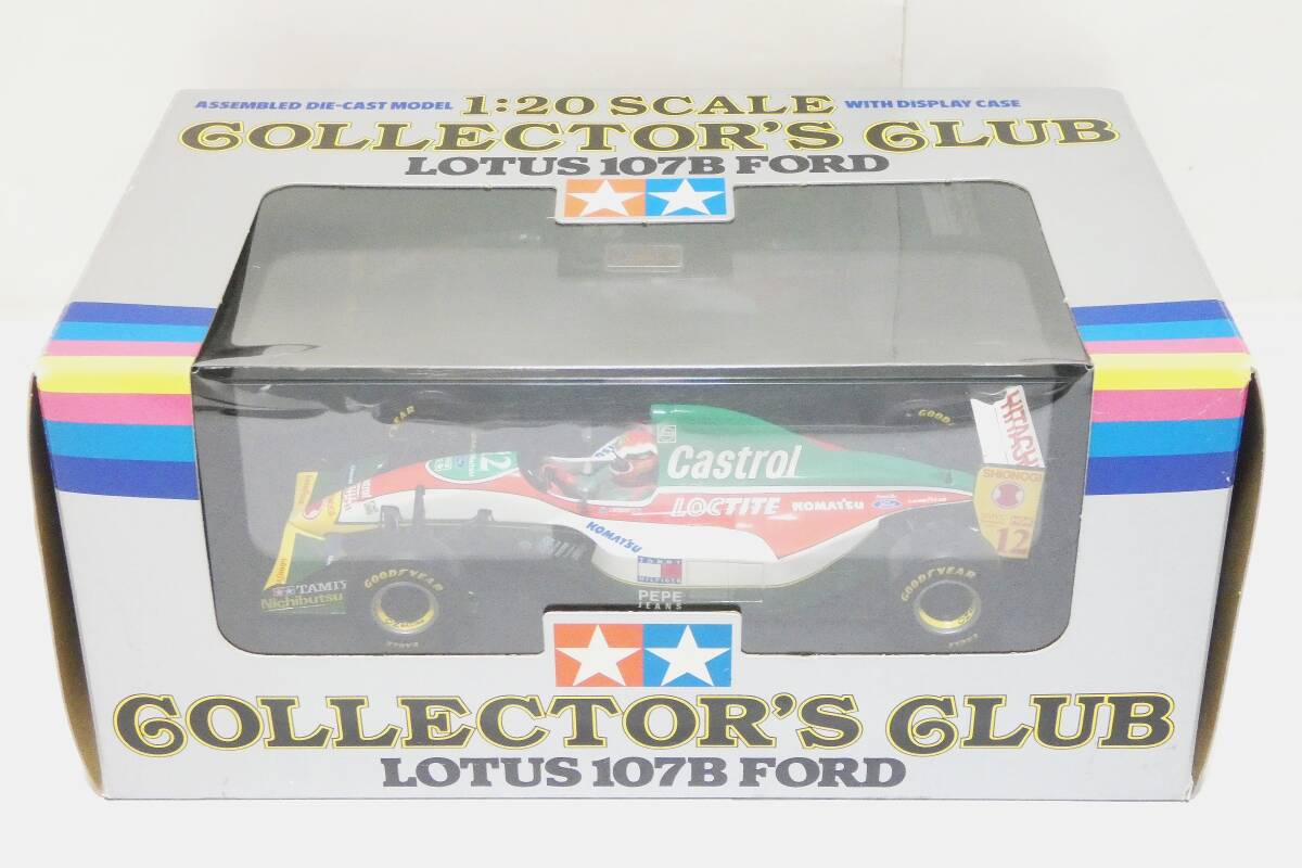 9441T/本体美品★タミヤ 1/20 ロータス 107B フォード Castrol #12 (ホワイト×グリーン×レッド) 「コレクターズクラブ」