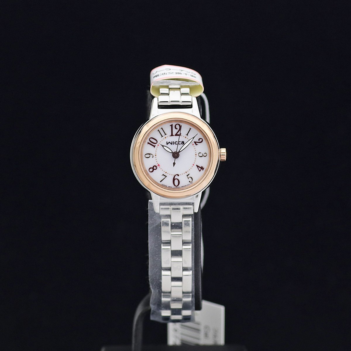 未使用品 シチズン wicca ウィッカ KP3-619-11 E031 SS?PG色メッキ レディース ソーラー 白文字盤 箱保タグ 定価2萬(wàn) 現(xiàn)行モデル