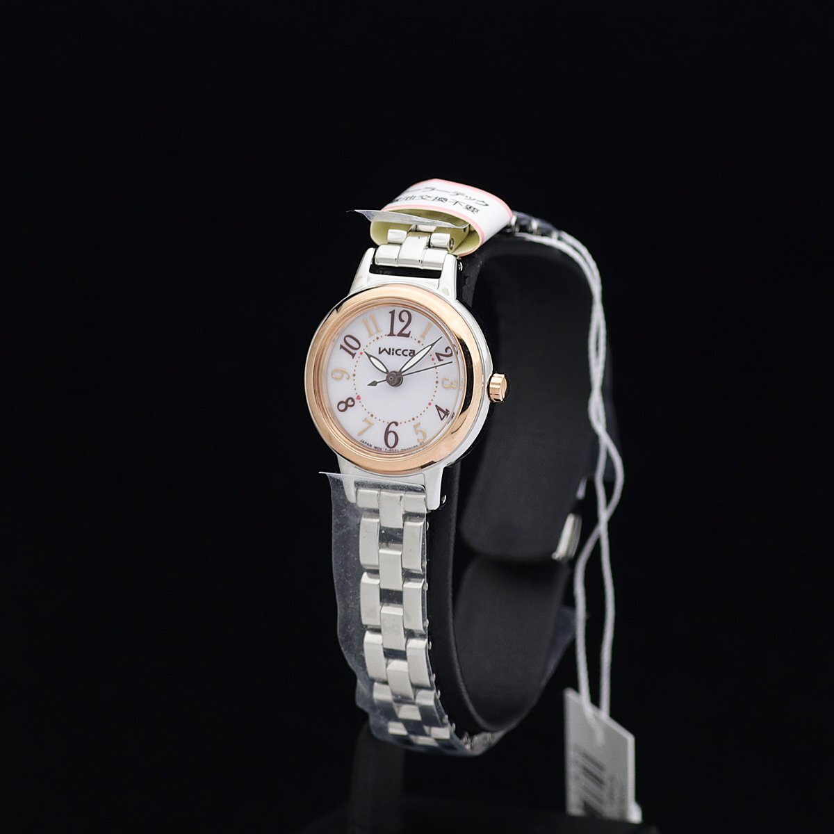 未使用品 シチズン wicca ウィッカ KP3-619-11 E031 SS?PG色メッキ レディース ソーラー 白文字盤 箱保タグ 定価2萬(wàn) 現(xiàn)行モデル