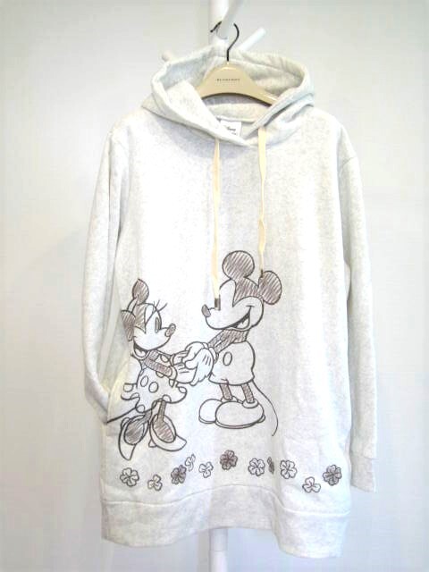 LL 新品　ディズニー　ミッキーミニー　イラスト風　ロングパーカー　　チュニックワンピ