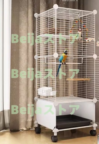 超人気 鳥かごケージ おしゃれ 大型 鳥籠 鳥小屋 バードケージ底網 止まり木 鳥 庭 複数飼い セキセイインコ 小鳥 S1186_画像2