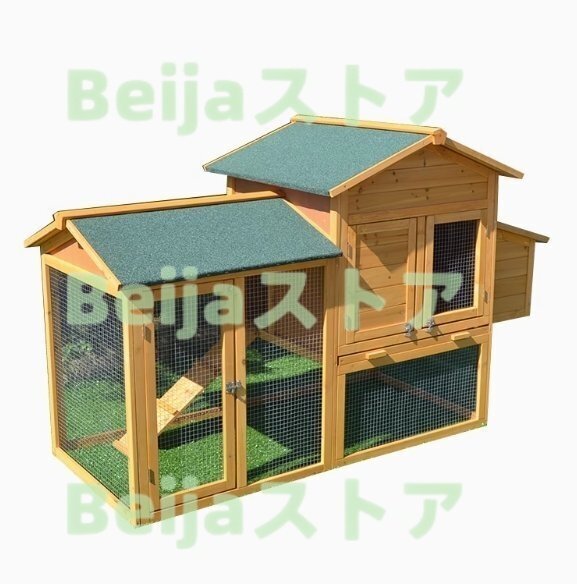 稀少！新品☆木制ペット別荘☆鳩 ウサギ ニワトリ屋 アヒル 鳥(niǎo)かご あひる小屋 オウム 養(yǎng)殖 飼育 室內(nèi)外 逃げ出防止 庭用 通気性 耐磨耗