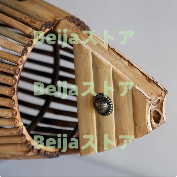 極美品★ジャパニーズスタイル 魚(yú) バンブー ペンダントライト 和風(fēng) アジアンテイスト LED ルームライト スタイリッシュ 木制