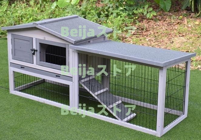別荘 ペットケかごージ 飼育ケージ 小動物ケージ 鶏 鴨 鳥かご うさぎ 二重 屋外 野外 庭用 組立式 天然杉材 防腐材