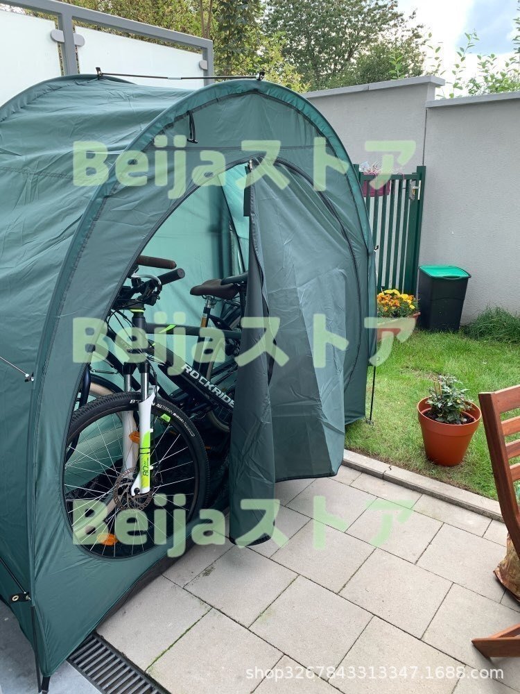 サイクルガレージ サイクルハウス 幅200cm 自転車置き場 物置 ガレージ 屋外 家庭用 自転車 バイク 収納 タイヤ置き場 倉庫 駐車場_画像2