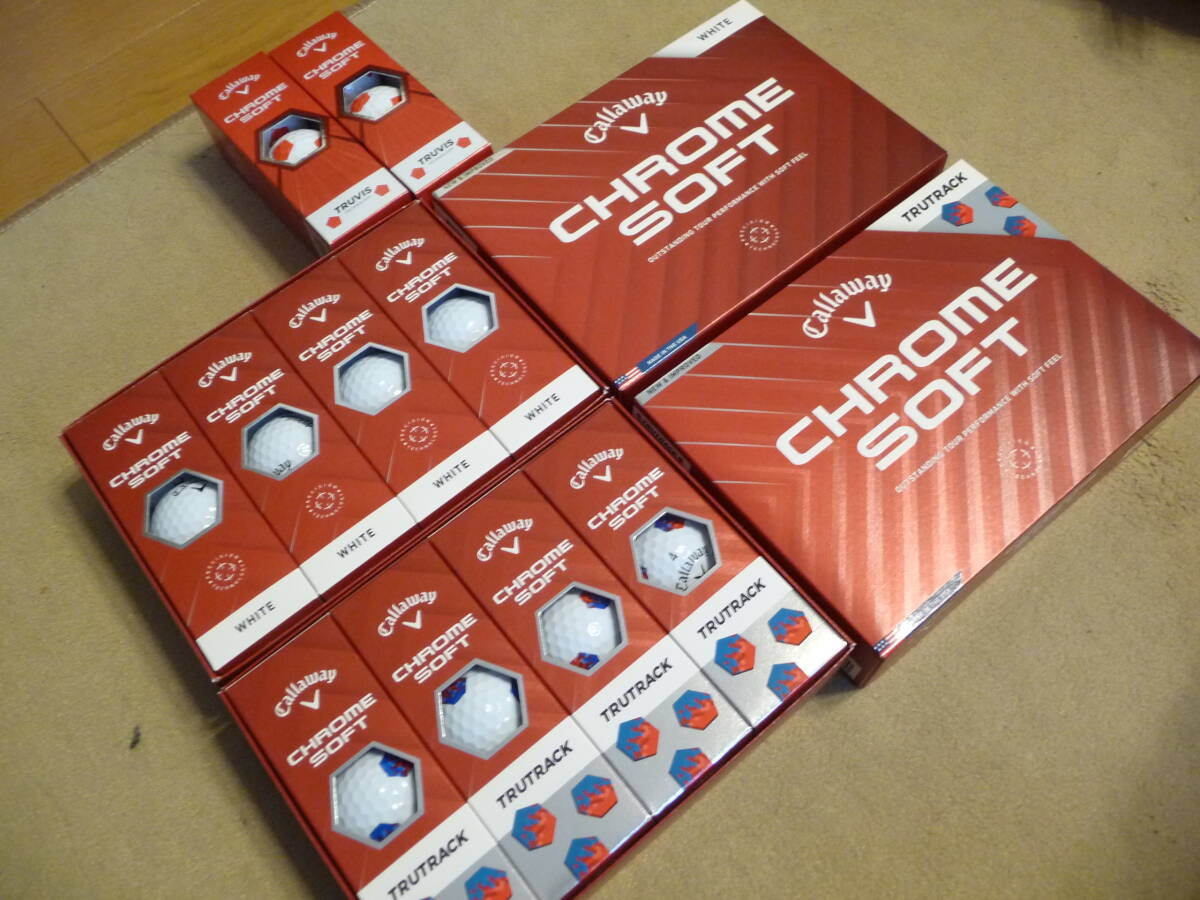 新品未使用★キャロウェイ ゴルフ★CHROME SOFT　クロムソフト★2.5ダース30個★Callaway★TRUTRACKほか