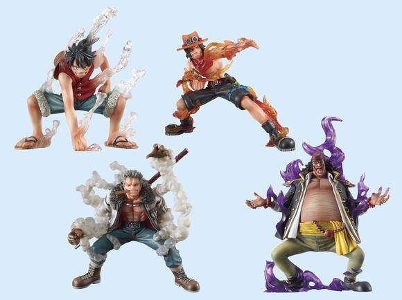 未開封品 ワンピース 組立式スーパーエフェクト能力者フィギュアｖｏｌ.１ ４個セット 悪魔の実 ルフィー エース ティーチ スモーカー