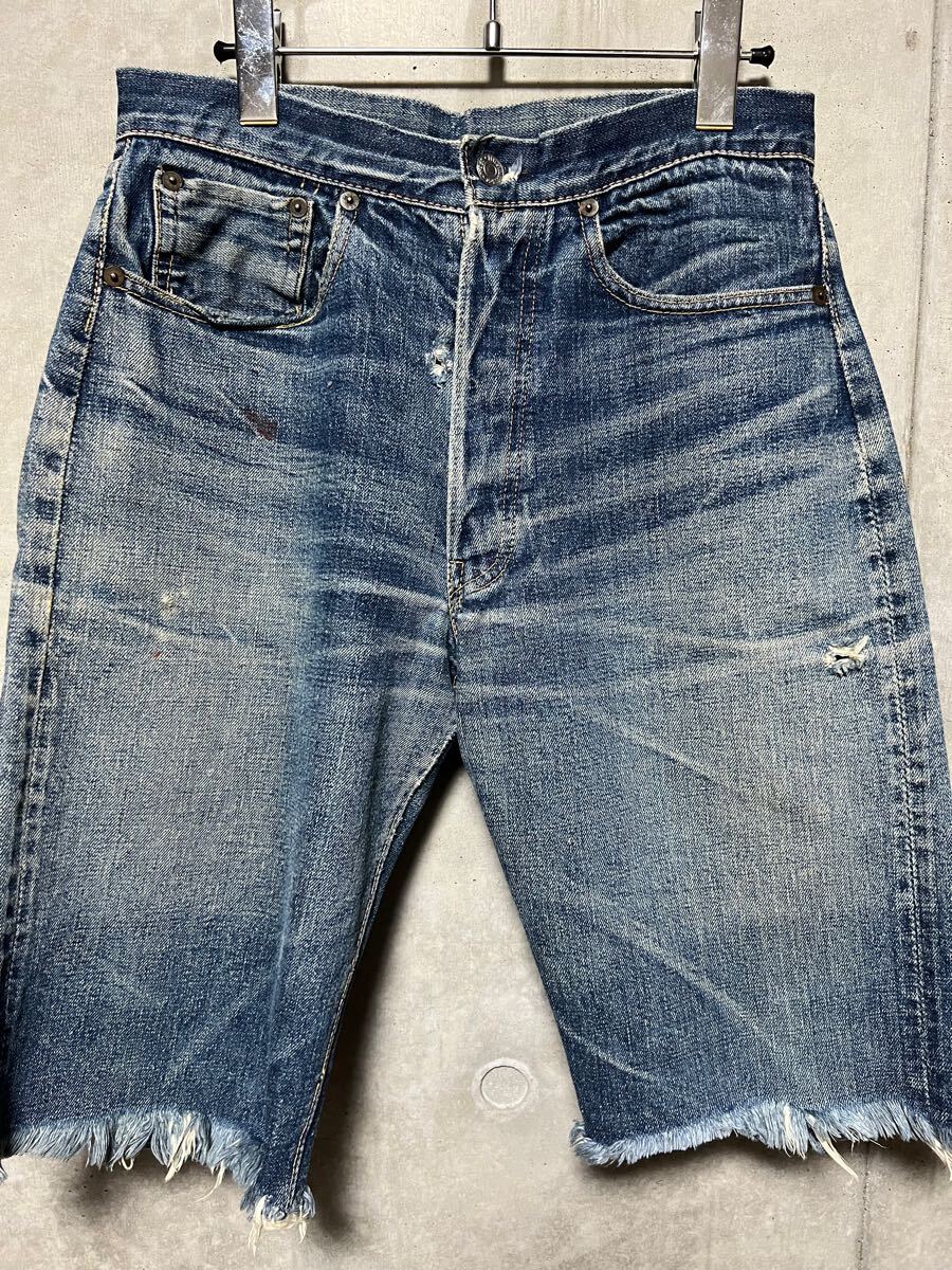 50s ヴィンテージ 希少 LEVI'S 501XX 革パッチ カットオフ 50s ヴィンテージ 希少 LEVI'S 501XX 革パッチ カットオフ