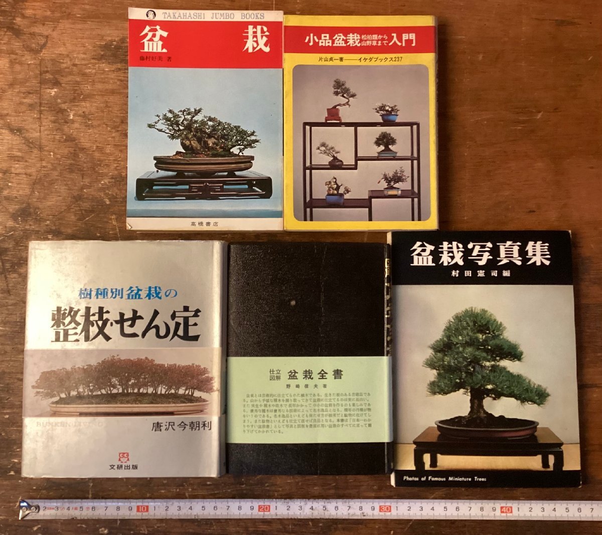 WW-24■送料込■盆栽 小品盆栽 盆栽写真集 盆栽の整枝 せん定 仕立図解 図解 写真 古本 印刷物 ●まとめて5冊/くNKら