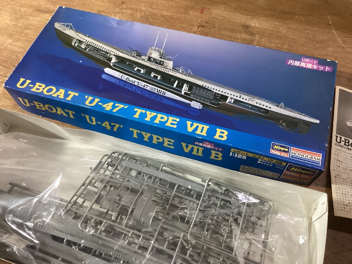 BA2226■送料込■Uボート U-47 TYPE VII B 潜水艦 1/700 内部再現キット ハセガワ モノグラム 船 模型 プラモデル 532g ●未使用品 /くGOら