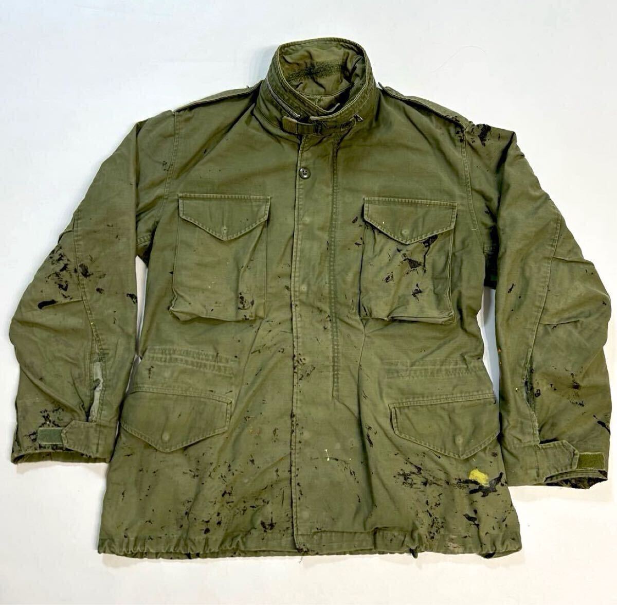 アルミジッパー 60s U.S.ARMY M-65 フィールドジャケット ペンキ アルミジッパー 60s U.S.ARMY M-65 フィールドジャケット ペンキ