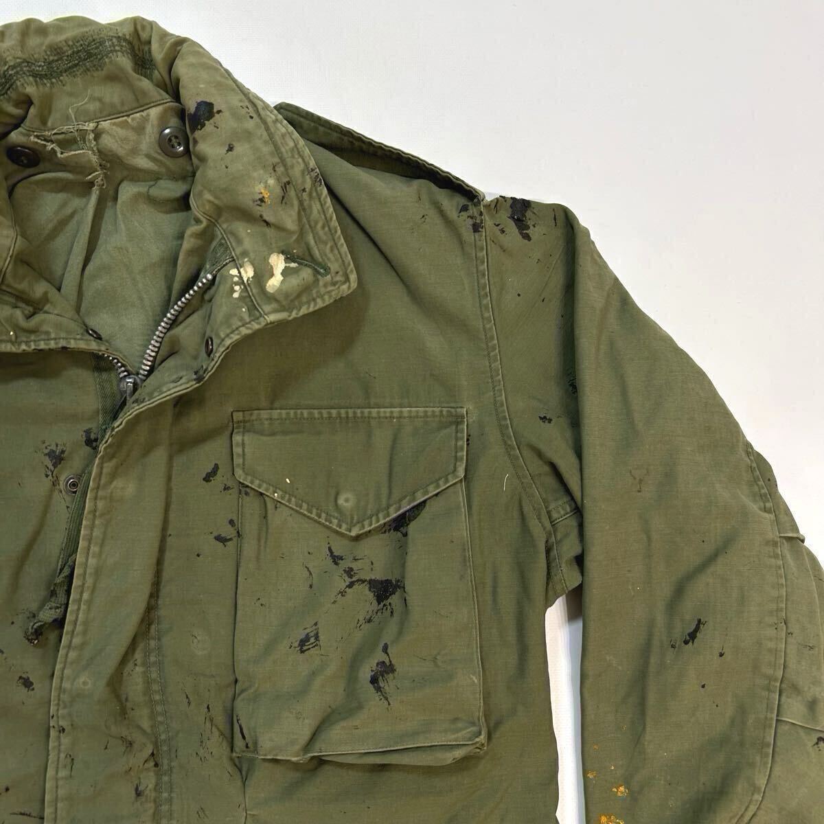 アルミジッパー 60s U.S.ARMY M-65 フィールドジャケット ペンキ アルミジッパー 60s U.S.ARMY M-65 フィールドジャケット ペンキ