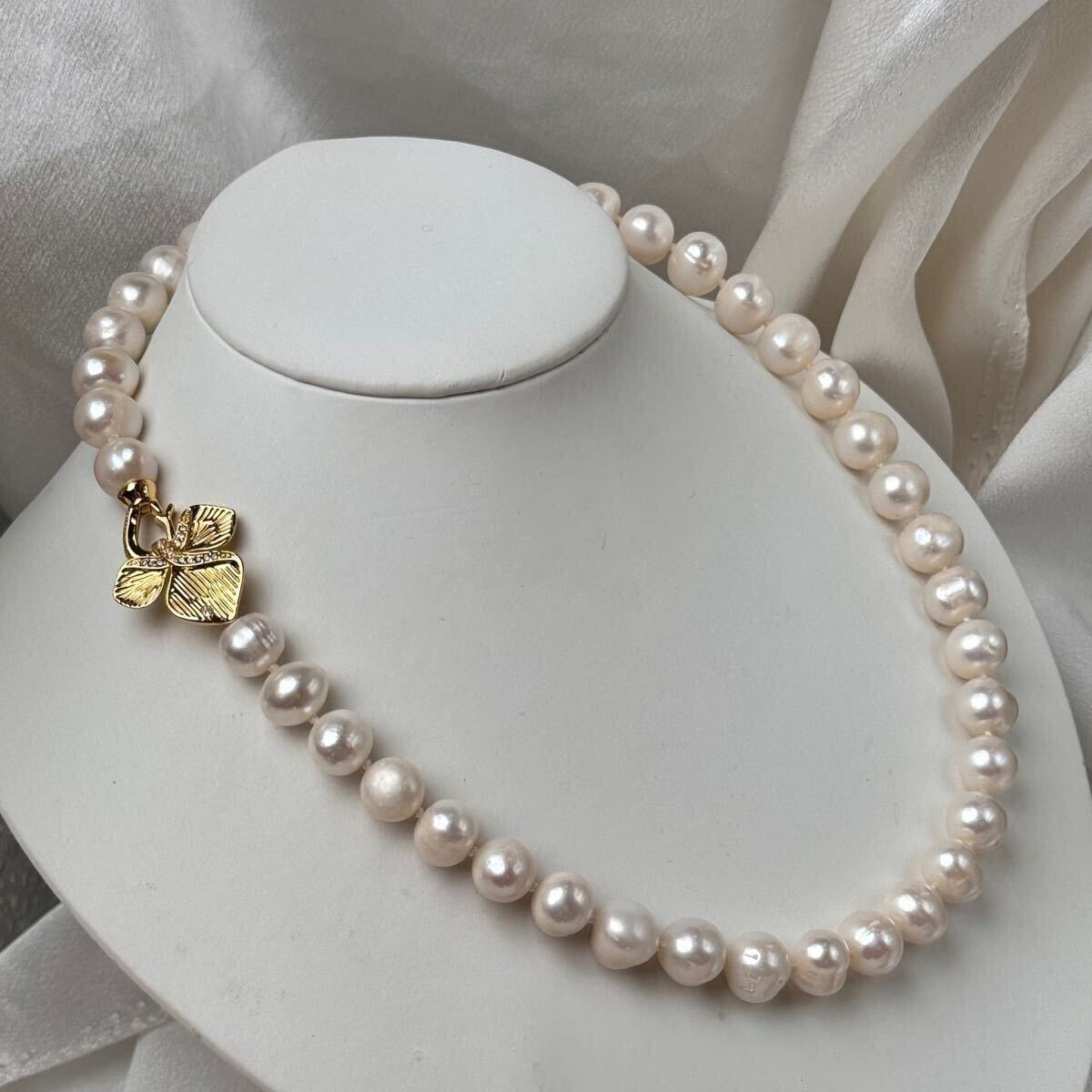 綺麗天然無調色本真珠ネックレス11mm 42cm パールネックレス necklace 大珠 pearl