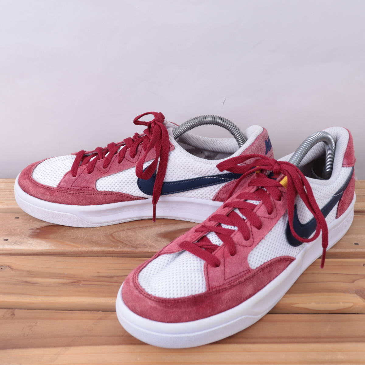 z7273 ナイキ SB アドバーサリー US8 26.0cm/白 ホワイト バーガンディー 紺 NIKE Adversary SB メンズ スニーカー 中古