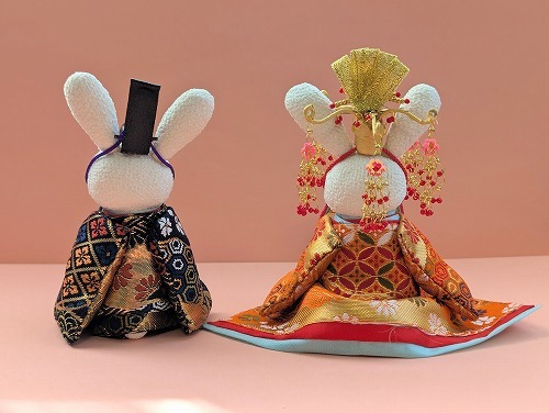 ハンドメイド 手作り 縮緬 ちりめん 古布 ウサギ お雛様 ハンドメイド 手作り 縮緬 ちりめん 古布 ウサギ お雛様