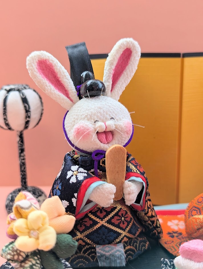 ハンドメイド 手作り 縮緬 ちりめん 古布 ウサギ お雛様 ハンドメイド 手作り 縮緬 ちりめん 古布 ウサギ お雛様