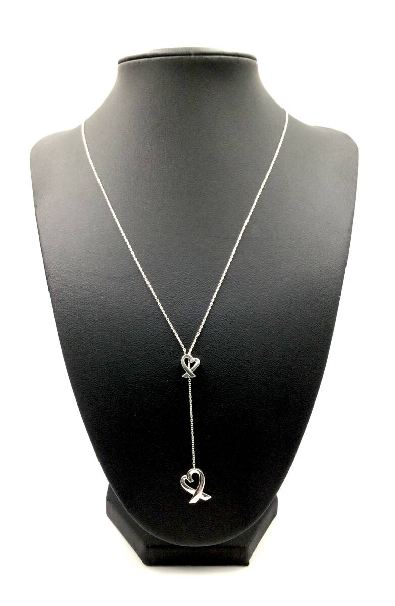 TIFFANY&Co. ティファニーラビングハートミニ 2連ラリアットY字シルバー SV925 ネックレス