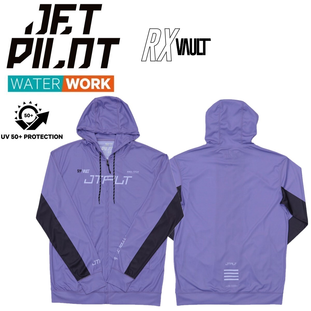ジェットパイロット JETPILOT 2025 ラッシュガード フード付き 長袖 送料無料 RX ボルト L/S ハイドロ フーディー JA25613 パープル S