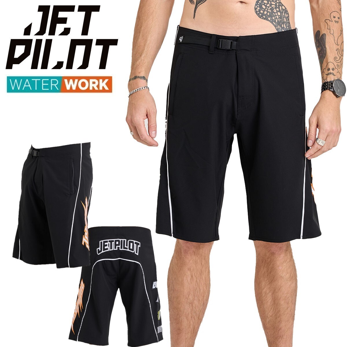 ジェットパイロット JETPILOT 2025 ボードパンツ 送料無料 トラック デイ ボードショーツ W25902 ブラック 40 海パン