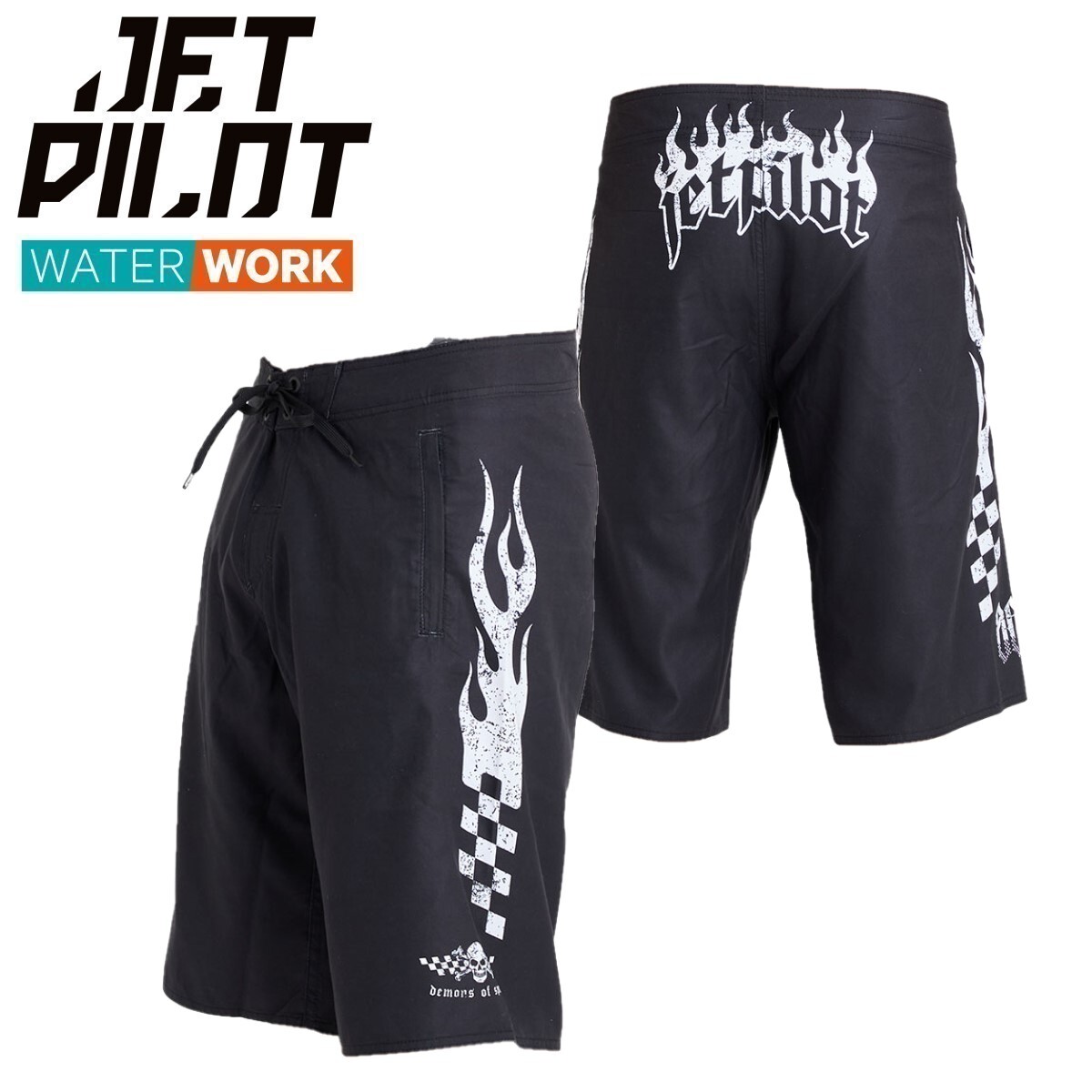 ジェットパイロット JETPILOT 2025 ボードパンツ 送料無料 リブ ファスト ボードショーツ W25905 ブラック 30 海パン
