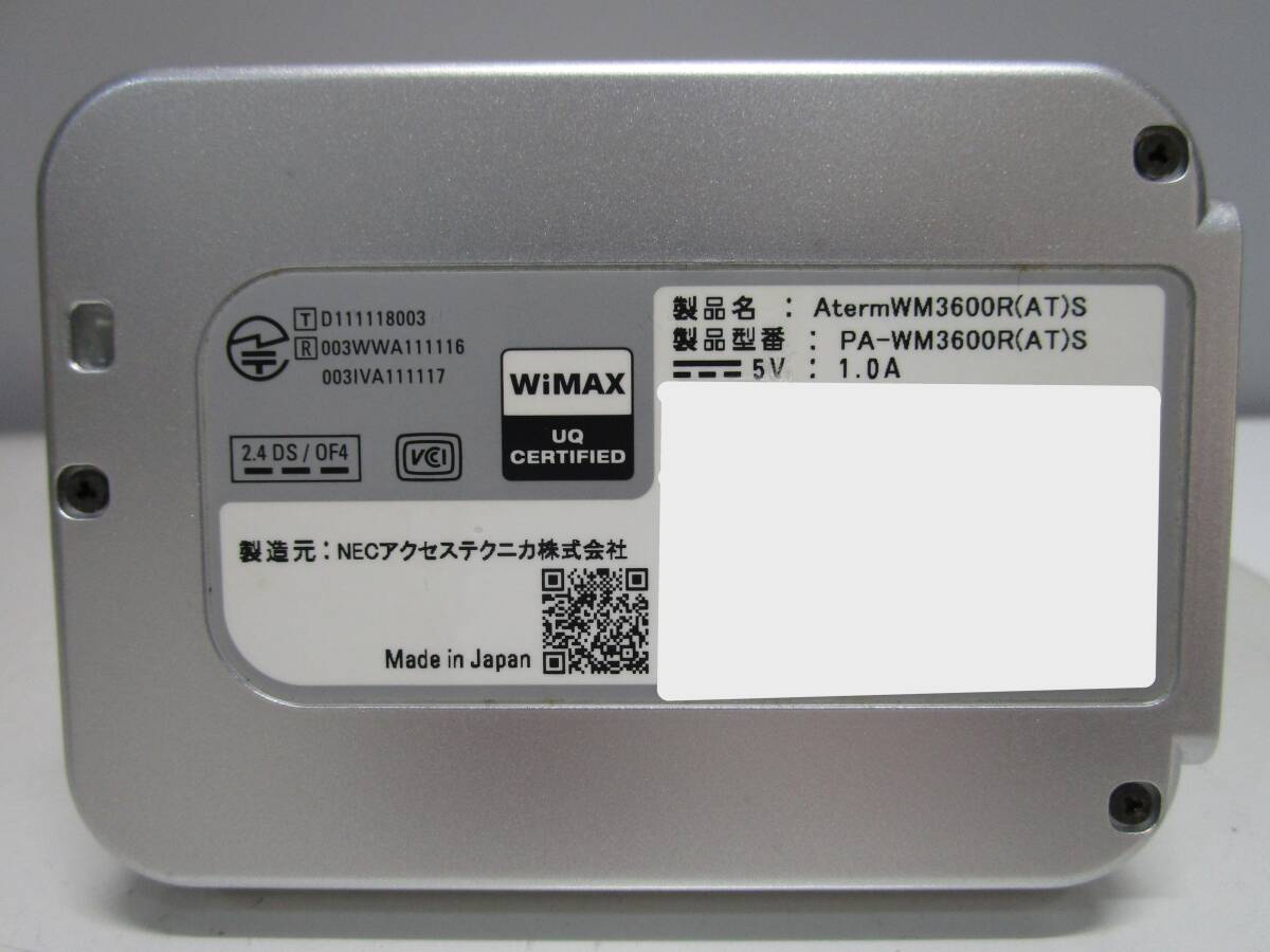 【送料無料】(舊WiMAX)モバイルルータ AtermWM3600R(AT)S クレードルセット 中古品