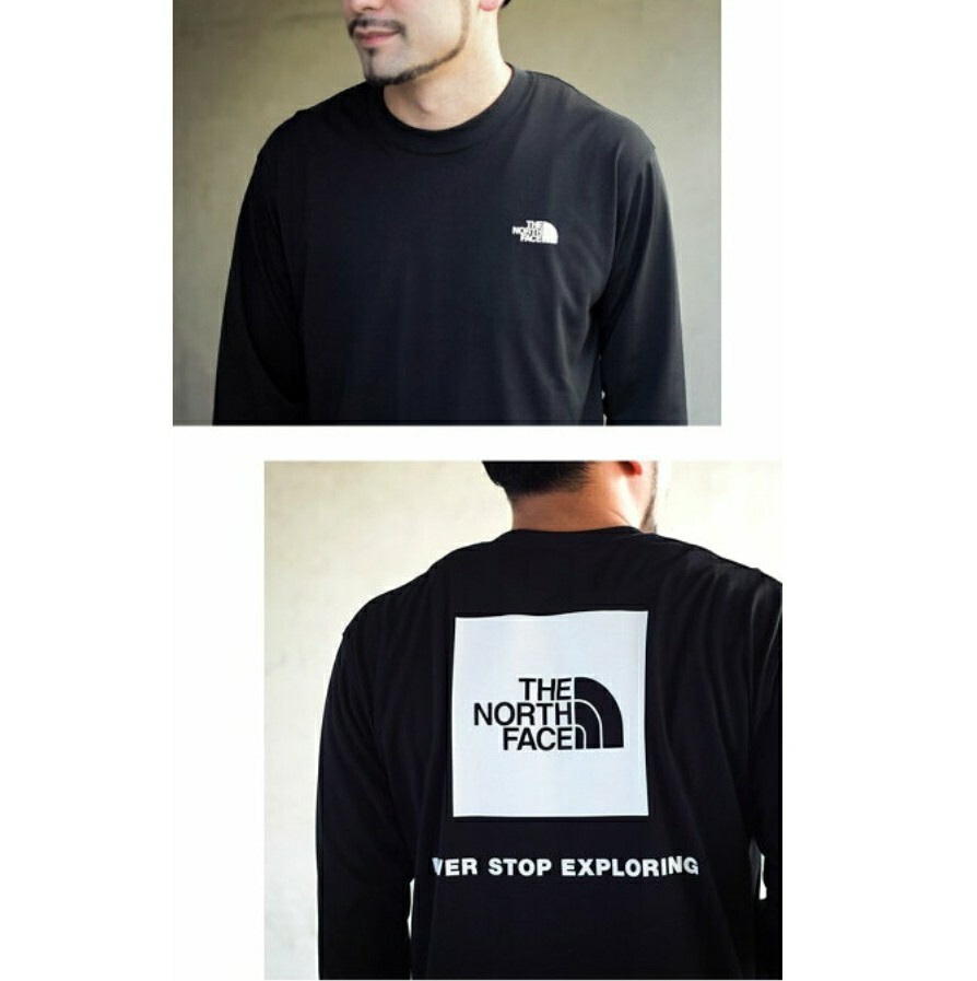 【新品?即決?送料無料】 ノースフェイス バックスクエアロゴ M 黒 長袖Tシャツ THE NORTH FACE