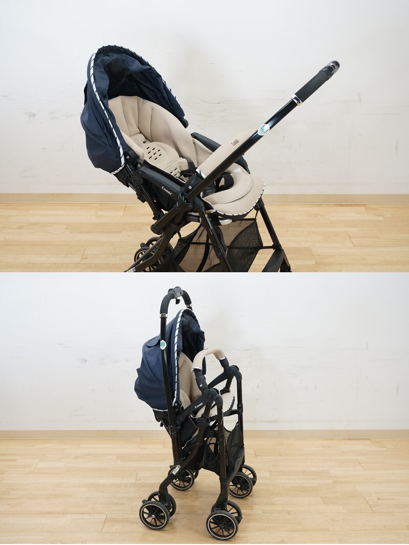 前ダ：【コンビ/Combi】スゴカル 4キャス エアー エッグショック HK ベビーカー エアリーネイビー 軽量 コンパクト 折り畳み ★送料無料★