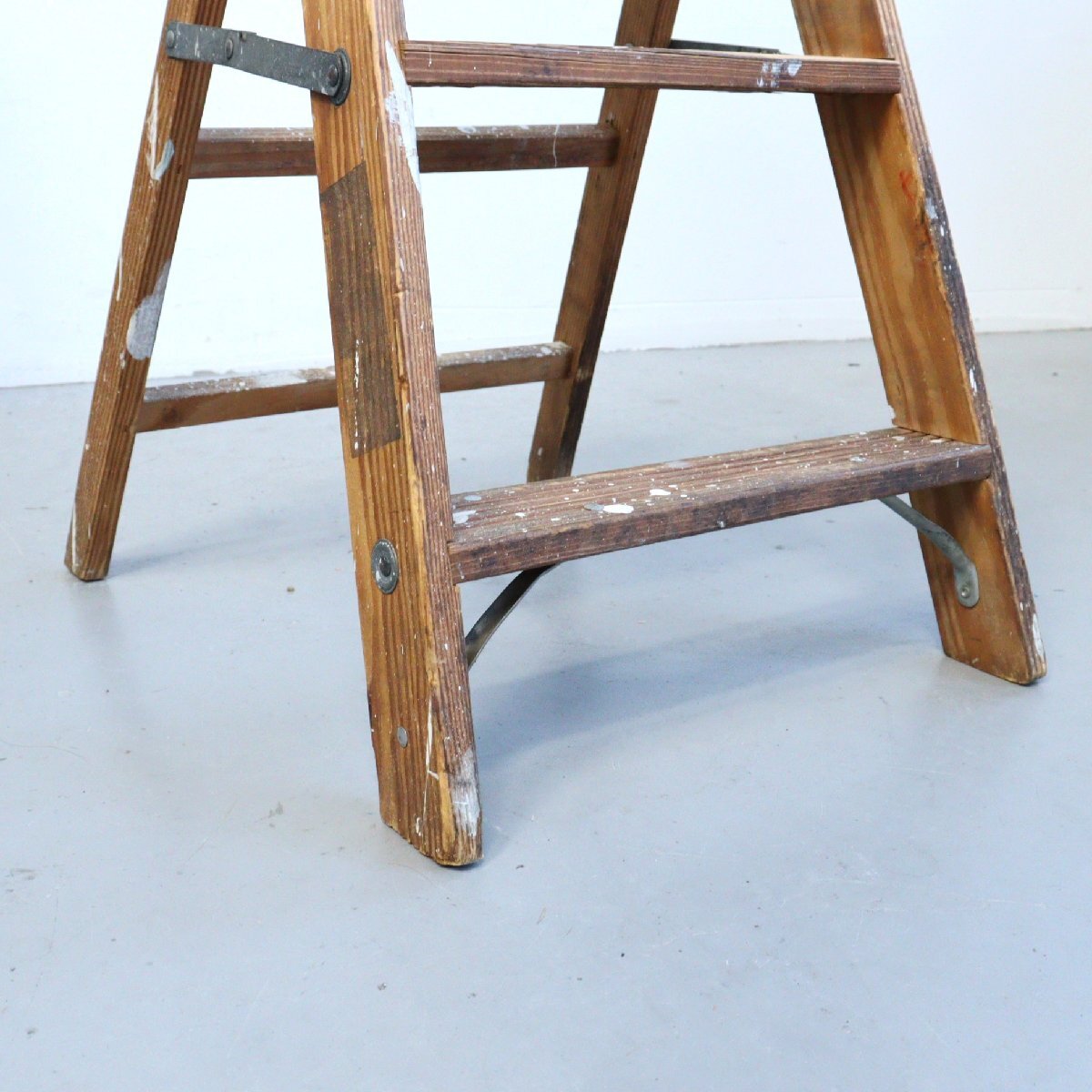 アメリカ ヴィンテージ 3段 脚立 / 木製ラダー stepladder