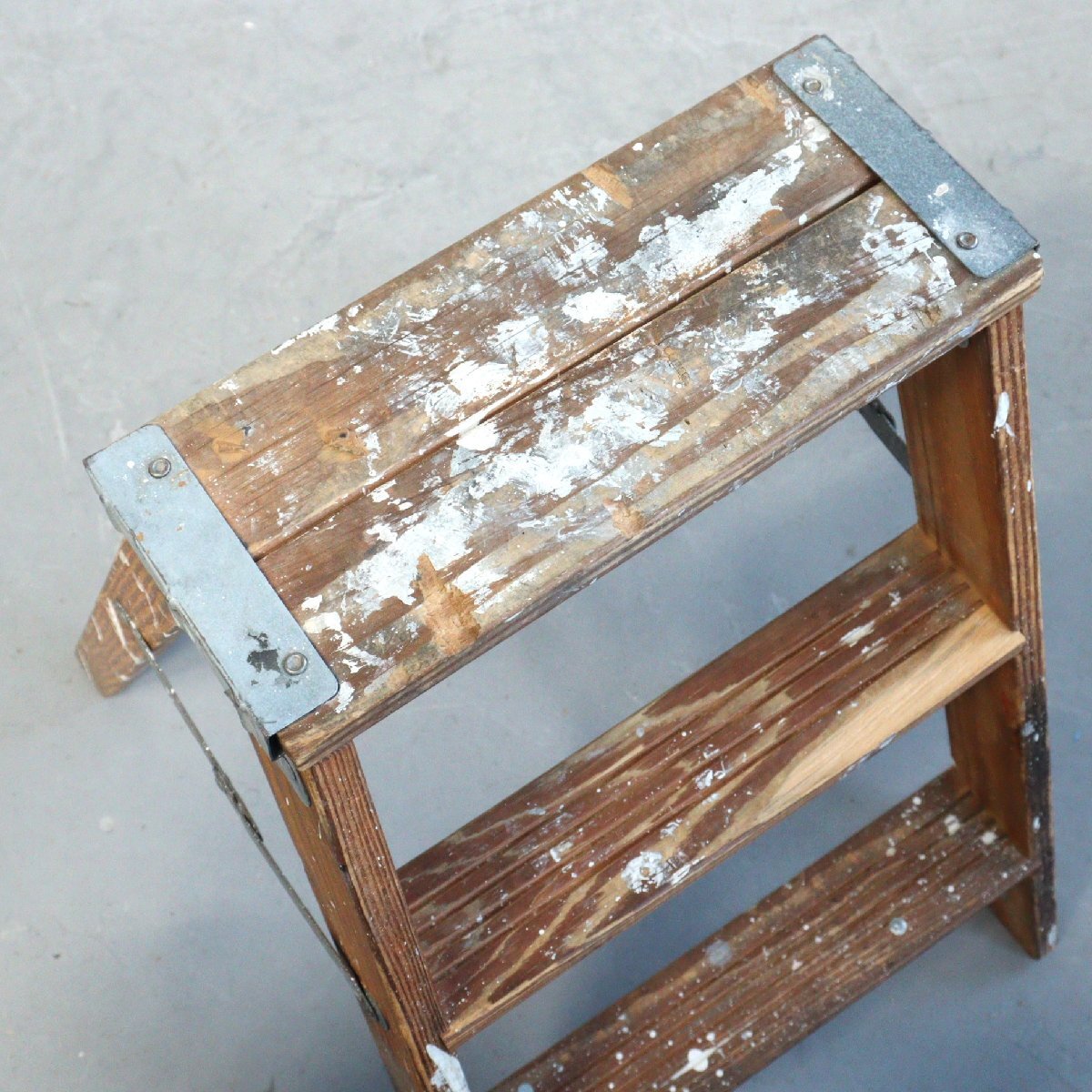 アメリカ ヴィンテージ 3段 脚立 / 木製ラダー stepladder