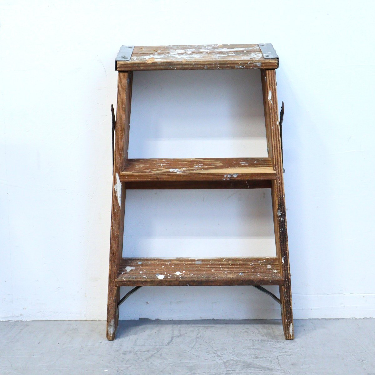 USAアンティークビンテージ木製特大ラダー脚立ディスプレイ飾り台インテリア雑貨 USAアンティークビンテージ木製特大ラダー脚立ディスプレイ飾り
