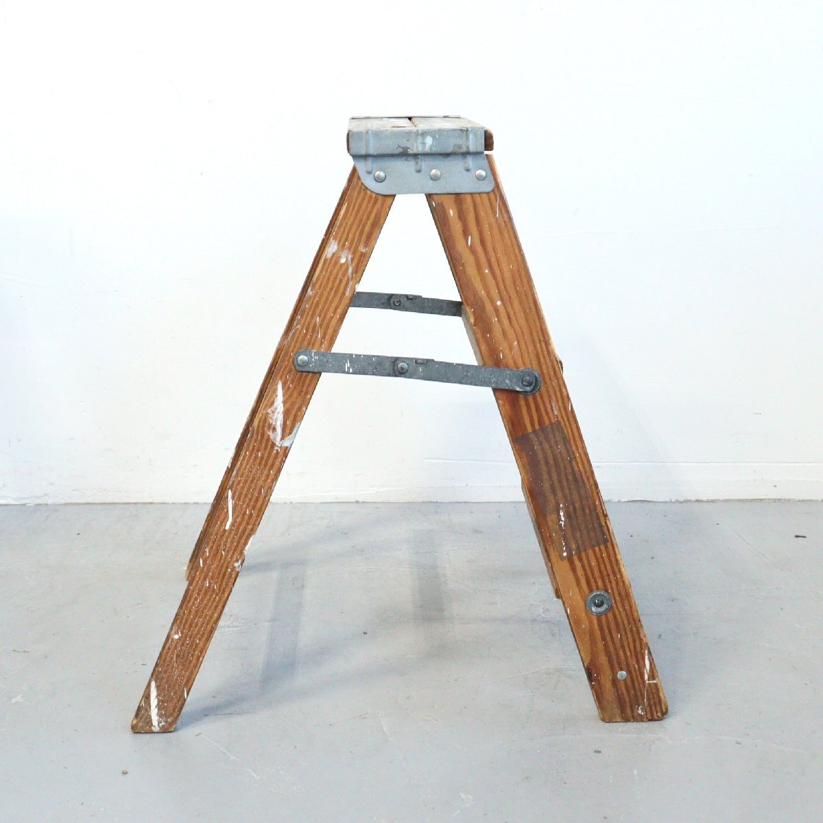 アメリカ ヴィンテージ 3段 脚立 / 木製ラダー stepladder