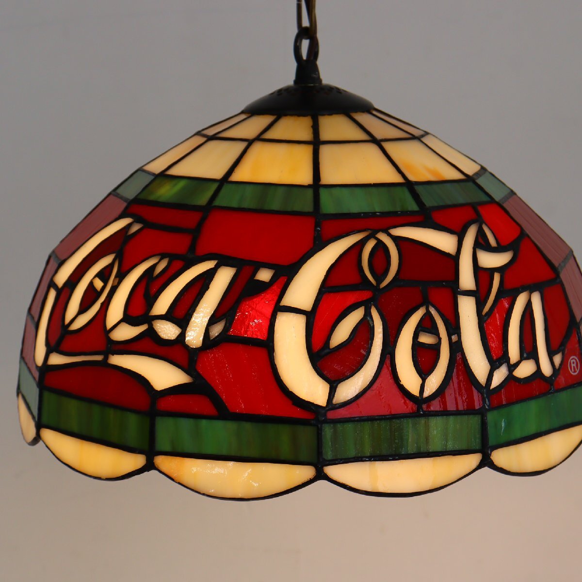 70年代　Coca-Cola　シャンデリア　ステンドグラス　ライト　看板　ランプ SALE】【難あり】1970's Coca-Cola コカコーラ シェード