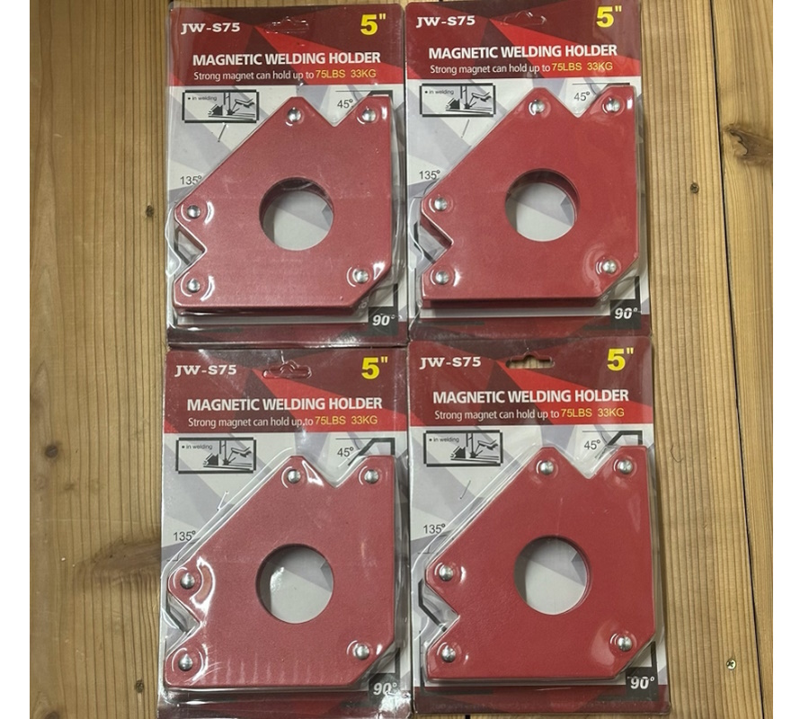 マグネットホルダー L 4個 吸着力 75Lbs　約33ｋｇ　 アングル ホルダー ポジショナー クランプ 磁石 磁気 溶接 矢印　仮止め