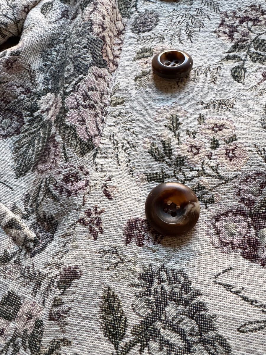 LoisCrayon ロイスクレヨン 総柄 コート フォックスファー付き M