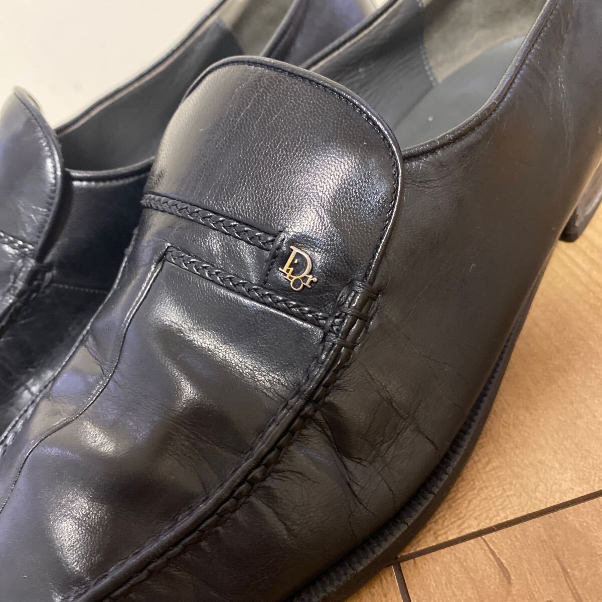 Christian Dior クリスチャン　ディオール　ローファー　38 BLK レザー　ロゴ　革靴　靴　