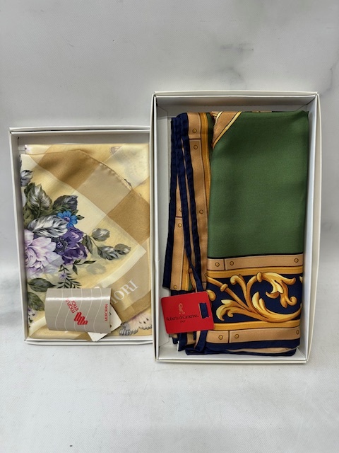 【未使用保管品】ROBERTA DI CAMERINO ロベルタ ディ カメリーノ/HANAE MORI ハナエモリ スカーフ 2点おまとめ 管理番号SK001