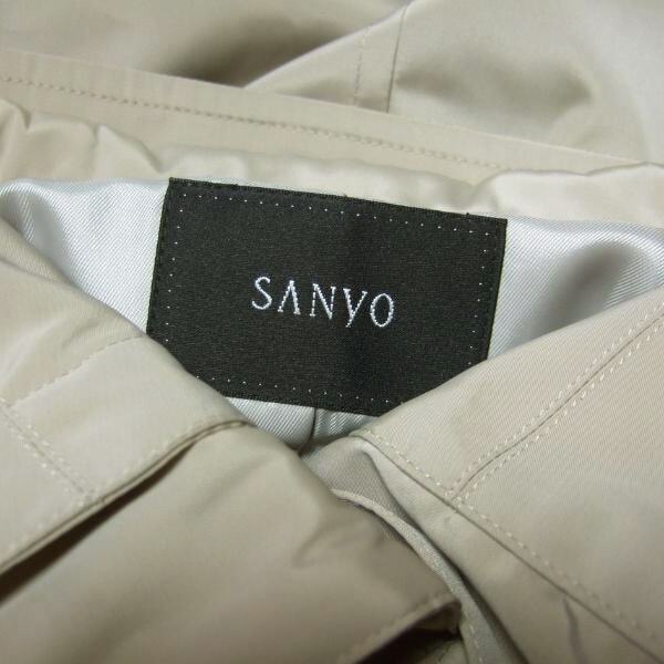 美品/三陽(yáng)商會(huì) SANYO ステンカラーコート 表記 9號(hào) M 38號(hào) 相當(dāng) 古著 ベージュ レディース 春 秋 冬 アウター シンプル 通勤 膝丈 比翼