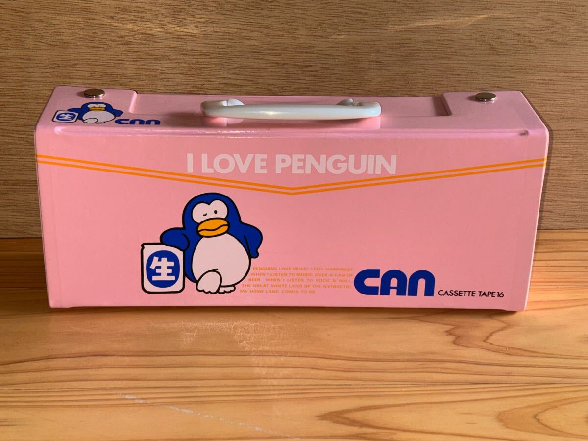 新品 未使用 当時 ペンギン can カセットテープ　ケース　penguin vintage retoro 昭和レトロ　珍品　希少　生　ピンク 　パピプペンギンズ