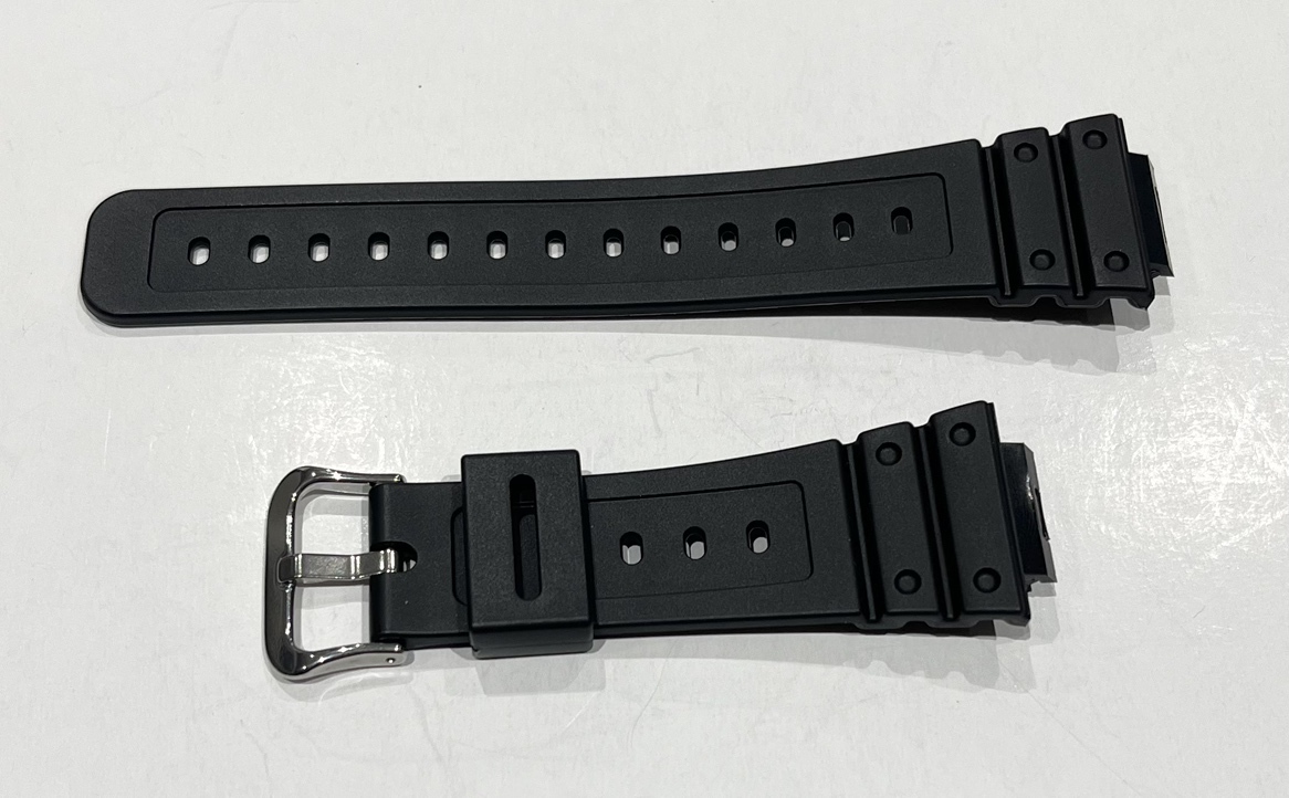 送料無料■カシオ純正 ラバーベルト 取付幅26(16)-19mm 長さ125-70mm ブラック 尾錠付き■未使用品