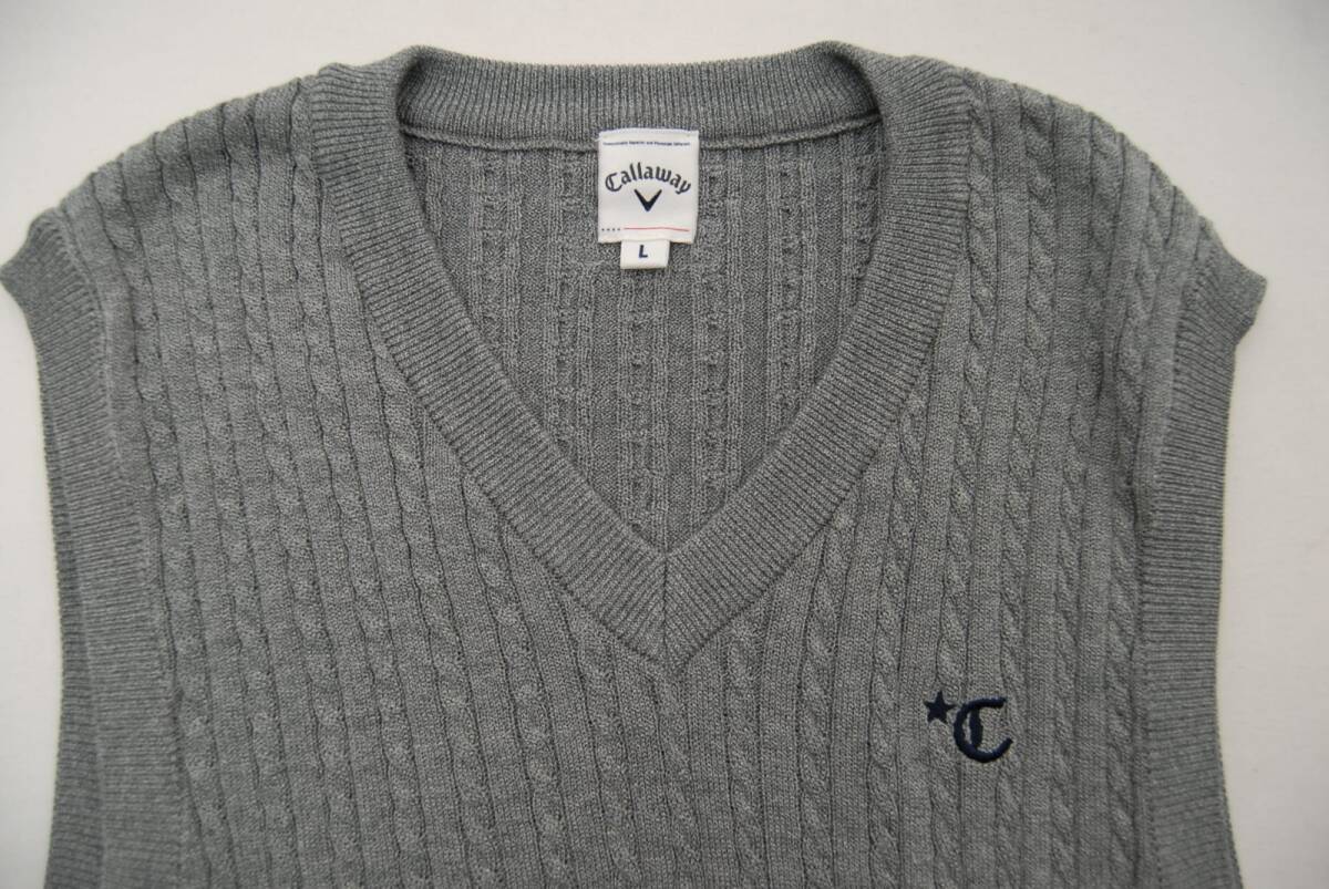 coco б/у [SALE] Callaway Callaway мужской лучший L серый V шея вязаный простой letter pack почтовый сервис плюс отправка возможно 55977