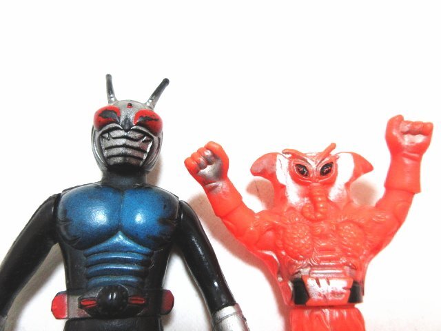 ア561◇ ポピー 仮面ライダースーパー1 ドクガンバ ソフビ // 計2点 // 特撮 人形 玩具 昭和レトロ 当時物 / 現状渡し